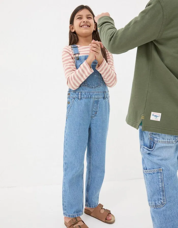 Darby Denim Dungarees Denim Blue Girls FatFace Dungarees Jeans and Leggings