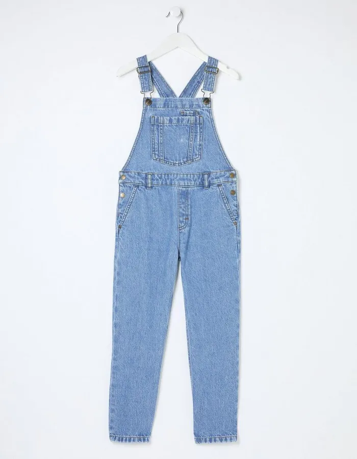 Darby Denim Dungarees Denim Blue Girls FatFace Dungarees Jeans and Leggings