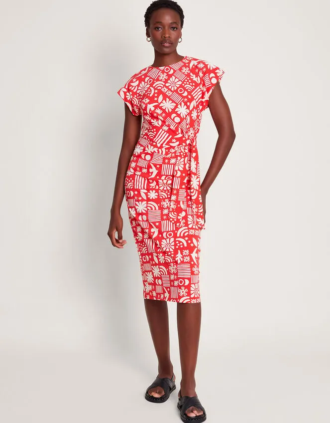 Dario Side Tie Dress Red Women Monsoon Dresses