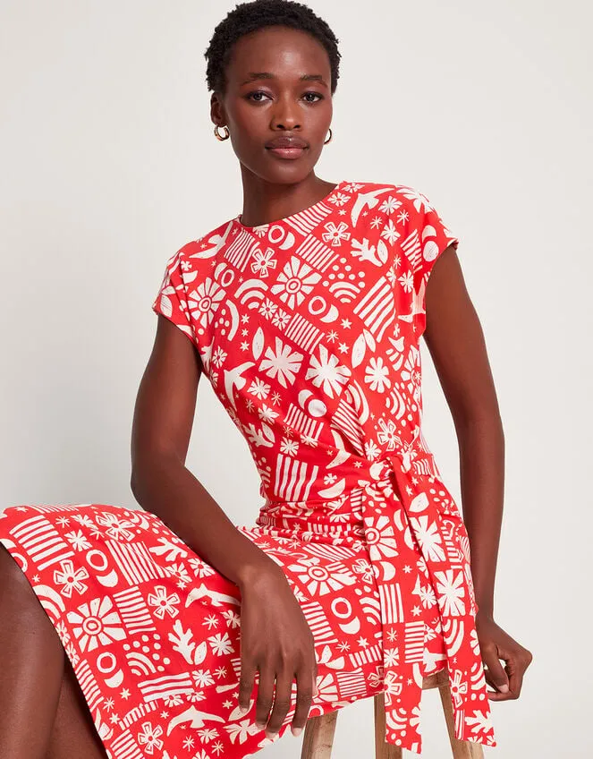 Dario Side Tie Dress Red Women Monsoon Dresses