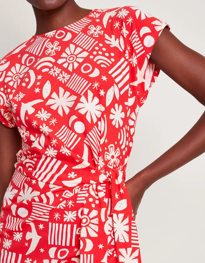 Dario Side Tie Dress Red Women Monsoon Dresses