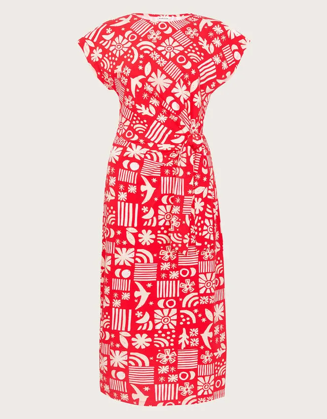 Dario Side Tie Dress Red Women Monsoon Dresses