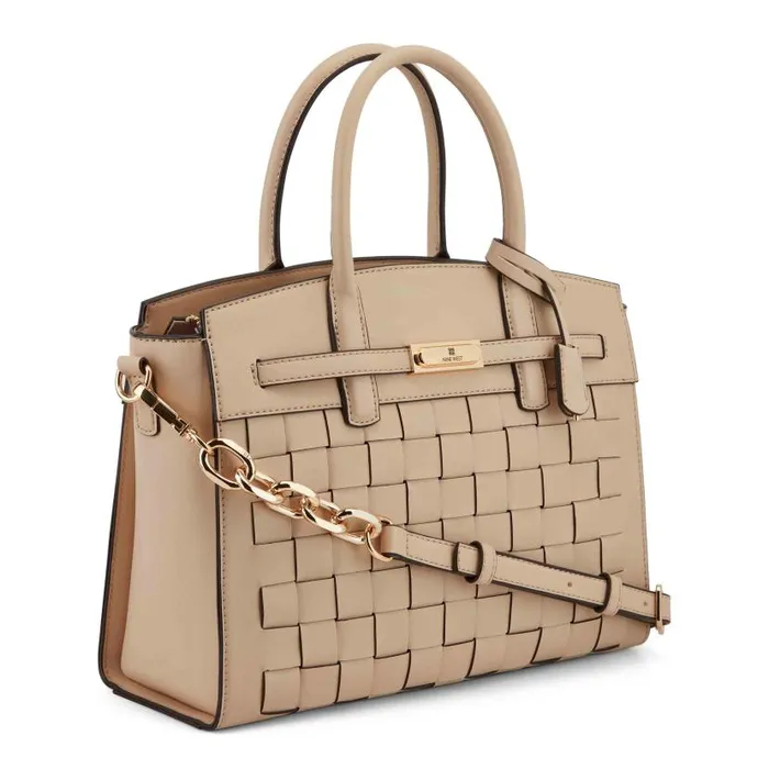 Dax Jet Set Satchel Beige WomenMen Nine West Satchels and Shoulder Bags