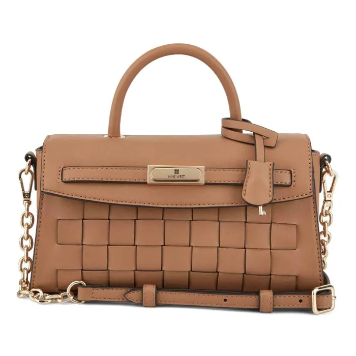 Dax Mini Jet Set Satchel Crossbody Dark Camel WomenMen Nine West New Handbags