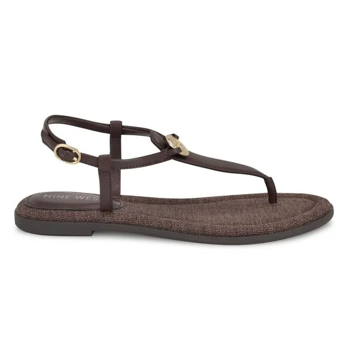 Dayna Casual Flat Sandals Brown Women Nine West Sandals