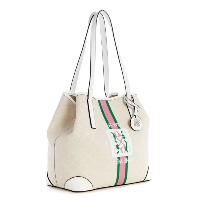 Delaine 2 In 1 Tote Cream Logowhite WomenMen Nine West Totes and Backpacks