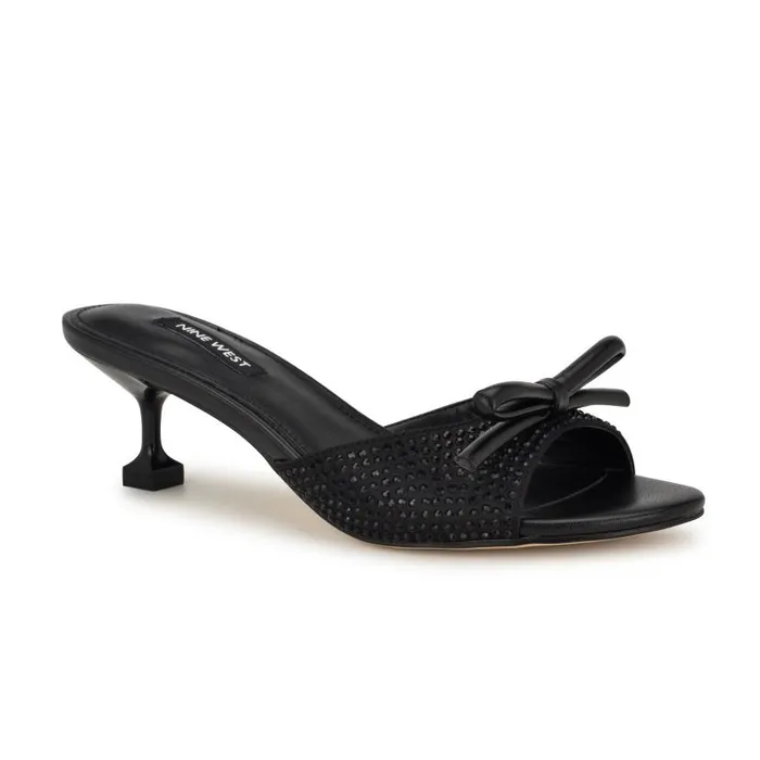 Delly Bow Sandals Black Women Nine West Sandals