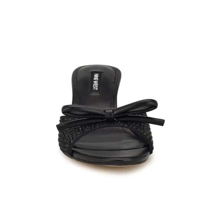 Delly Bow Sandals Black Women Nine West Sandals