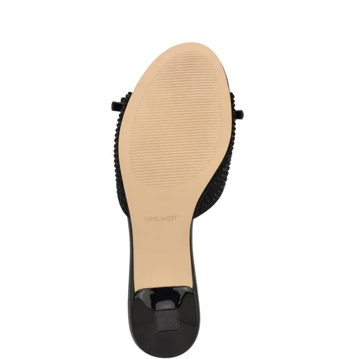 Delly Bow Sandals Black Women Nine West Sandals