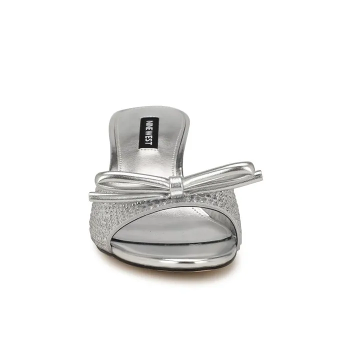 Delly Bow Sandals Silver Women Nine West Sandals