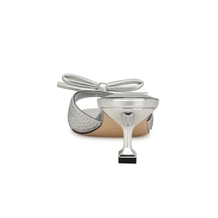 Delly Bow Sandals Silver Women Nine West Sandals