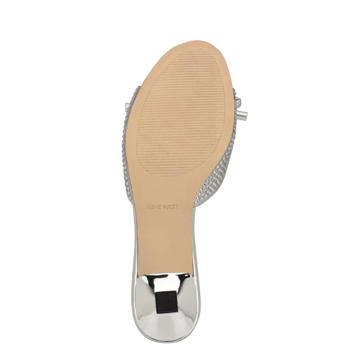 Delly Bow Sandals Silver Women Nine West Sandals