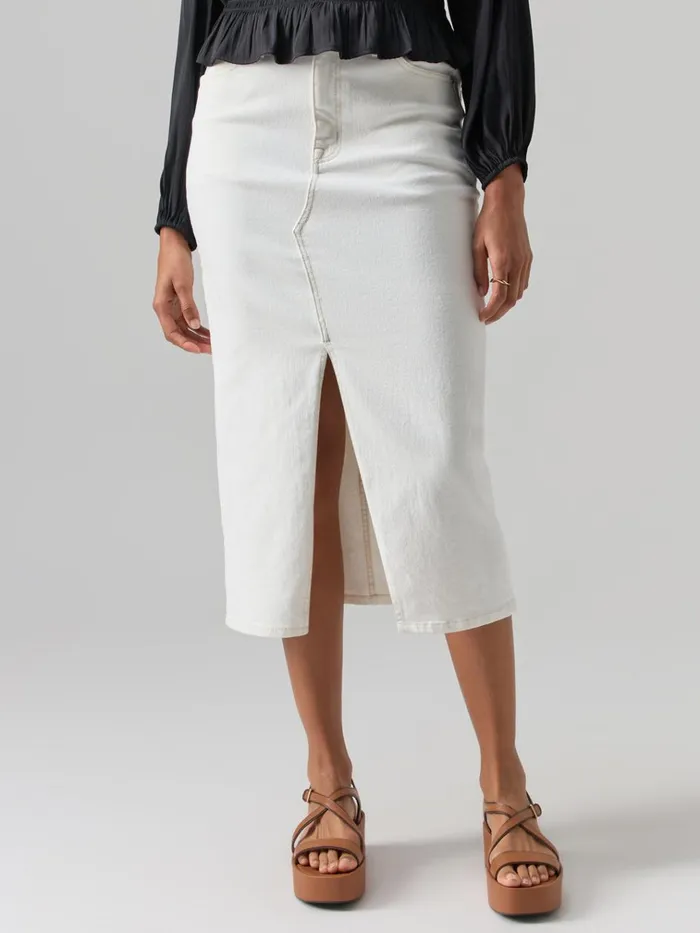 Denim Midi Skirt Chalk Women Sanctuary Clothing Denim