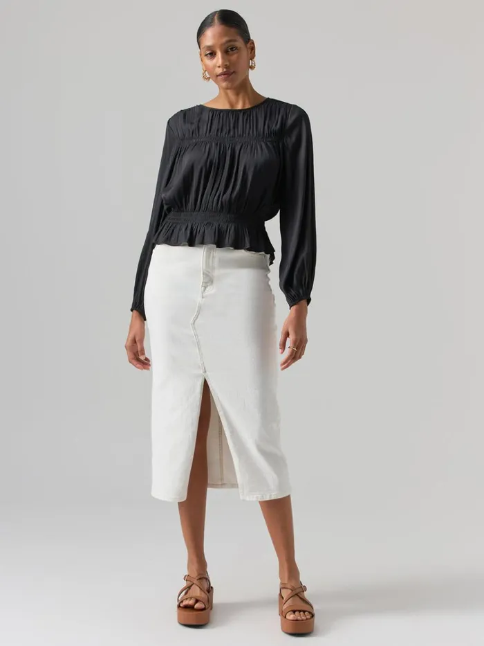 Denim Midi Skirt Chalk Women Sanctuary Clothing Denim
