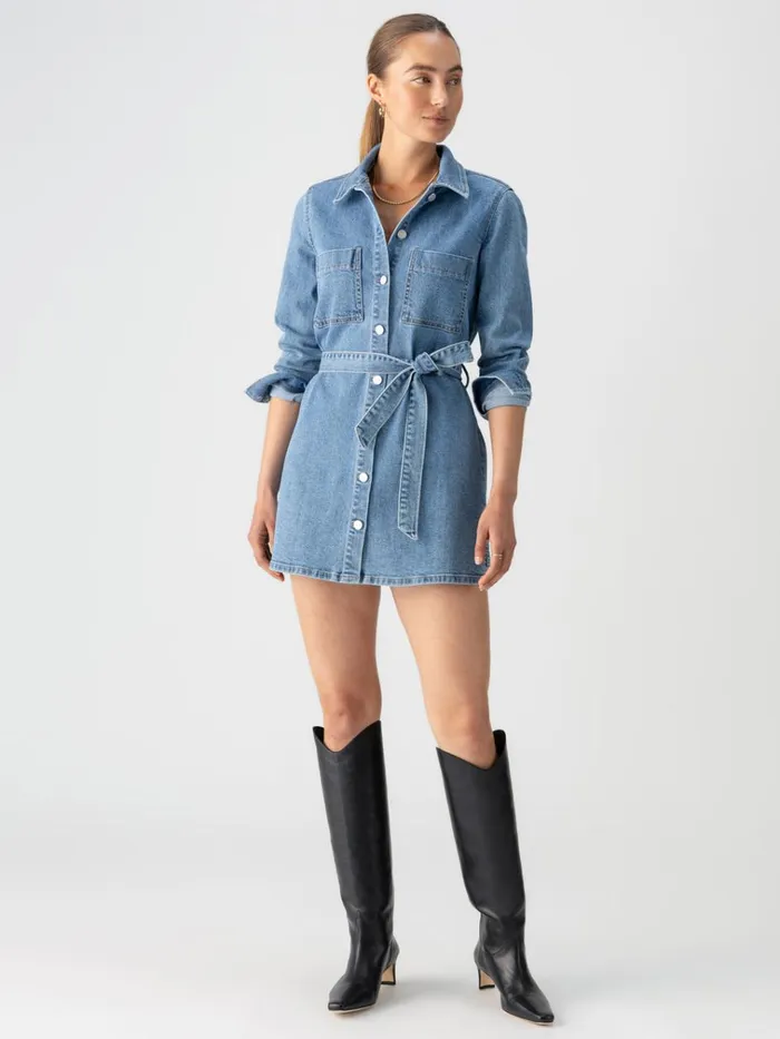 Denim Utility Shirt Dress Solar Flare Women Sanctuary Clothing Dresses and Jumpsuits