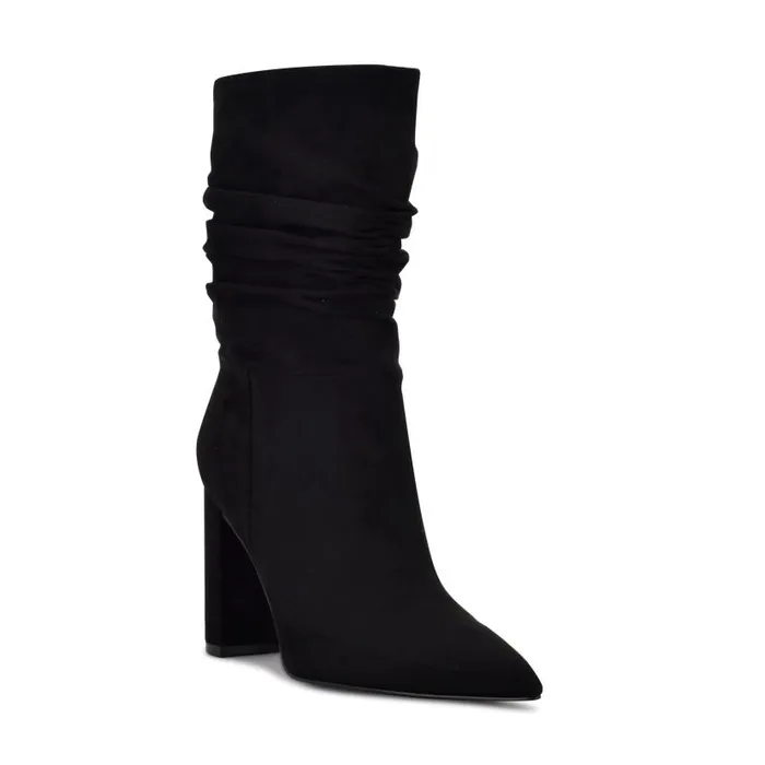 Denner Dress Boots Black Suede Women Nine West Heels