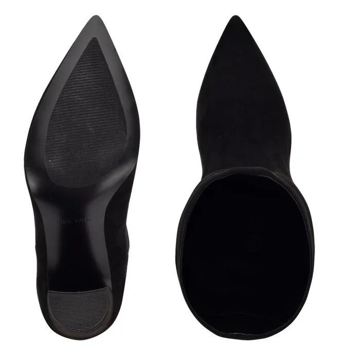 Denner Dress Boots Black Suede Women Nine West Heels