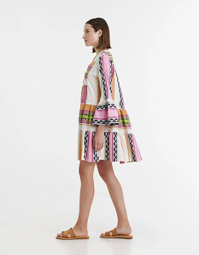 Devotion Twins Short Jacquard Dress Multi Women Monsoon Dresses
