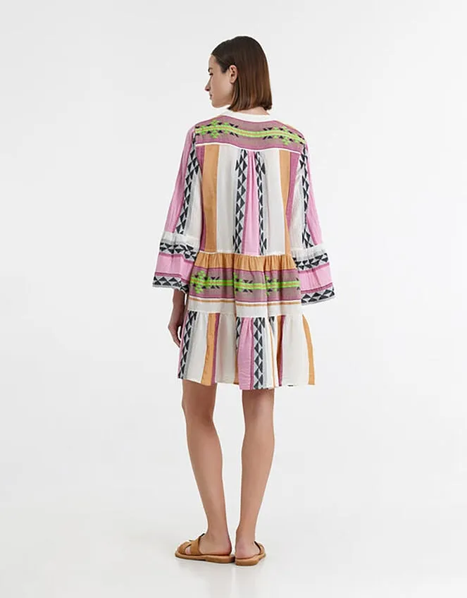 Devotion Twins Short Jacquard Dress Multi Women Monsoon Dresses