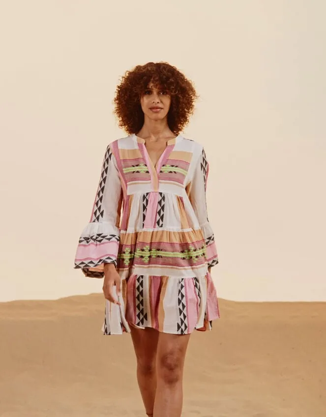 Devotion Twins Short Jacquard Dress Multi Women Monsoon Dresses