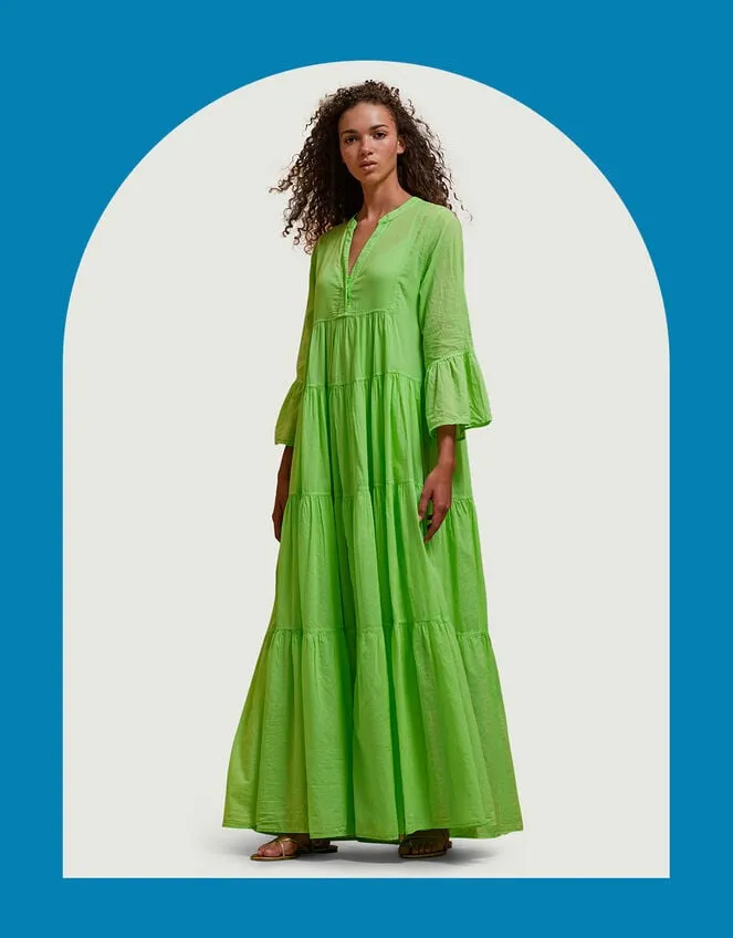 Devotion Twins Tiered Maxi Dress Green Women Monsoon Dresses