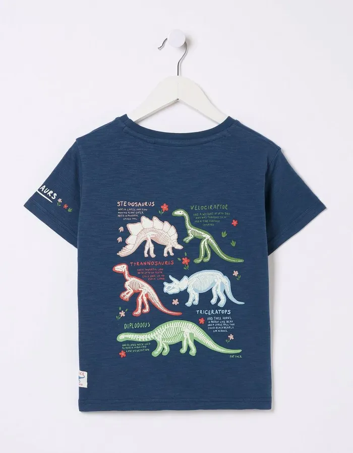 Dinosaur Graphic TShirt Navy Girls FatFace Tops and TShirts