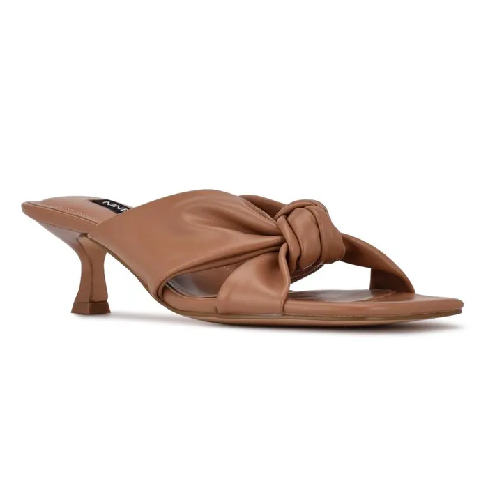 Dipa Heeled Slide Sandals Natural Women Nine West Sandals