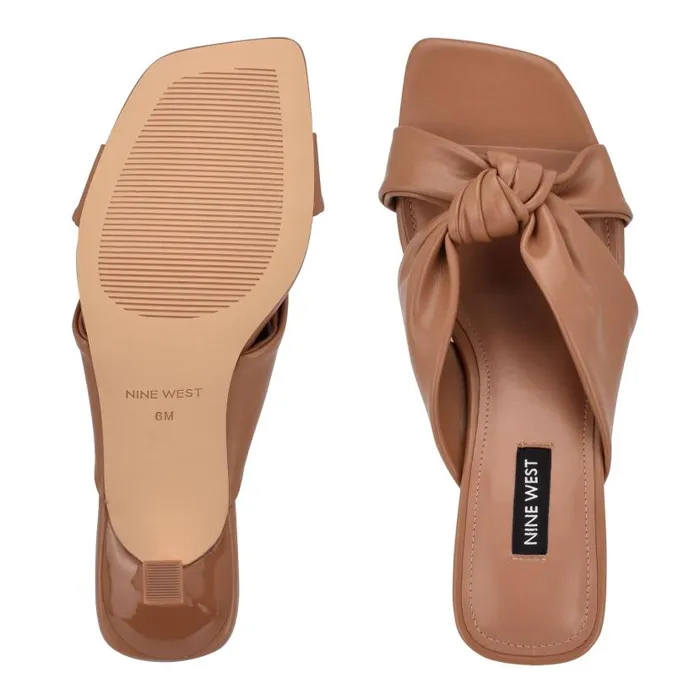 Dipa Heeled Slide Sandals Natural Women Nine West Sandals