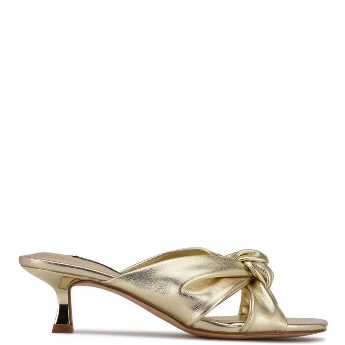 Dipa Heeled Slide Sandals Platino Women Nine West Sandals