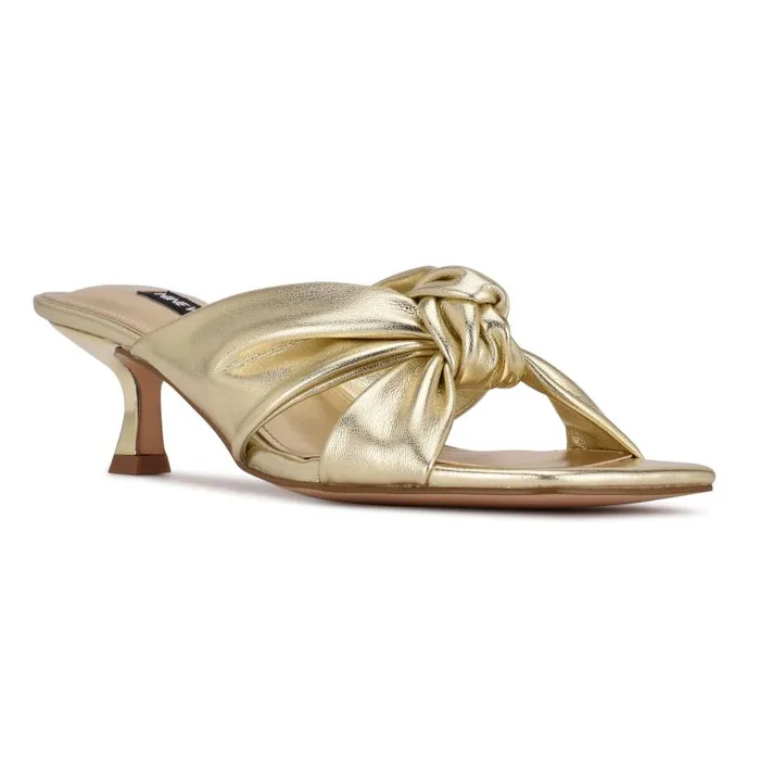 Dipa Heeled Slide Sandals Platino Women Nine West Sandals