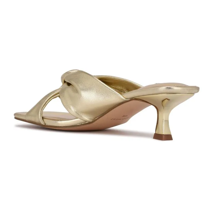 Dipa Heeled Slide Sandals Platino Women Nine West Sandals