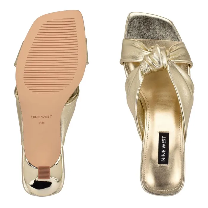 Dipa Heeled Slide Sandals Platino Women Nine West Sandals
