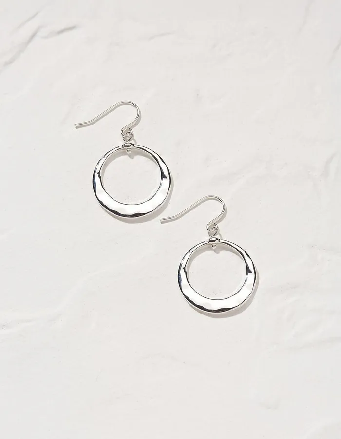 Disc Drop Earrings Silver Women FatFace Jewellery