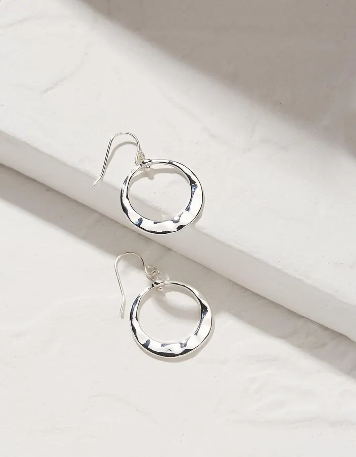 Disc Drop Earrings Silver Women FatFace Jewellery