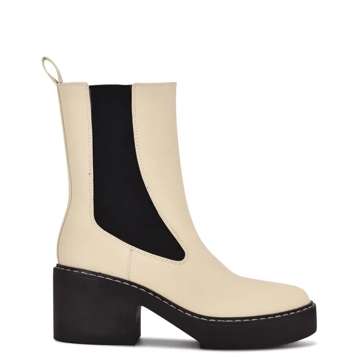 Dolea Chelsea Lug Sole Boots Creamblack Women Nine West Heels