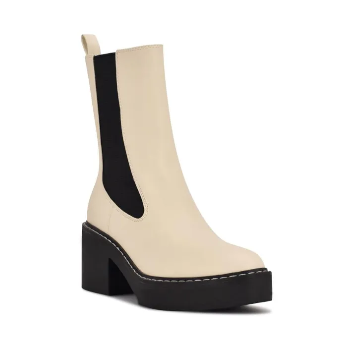 Dolea Chelsea Lug Sole Boots Creamblack Women Nine West Heels