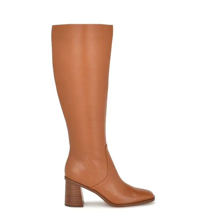 Dortha Dress Boots Natural Women Nine West Boots and Booties