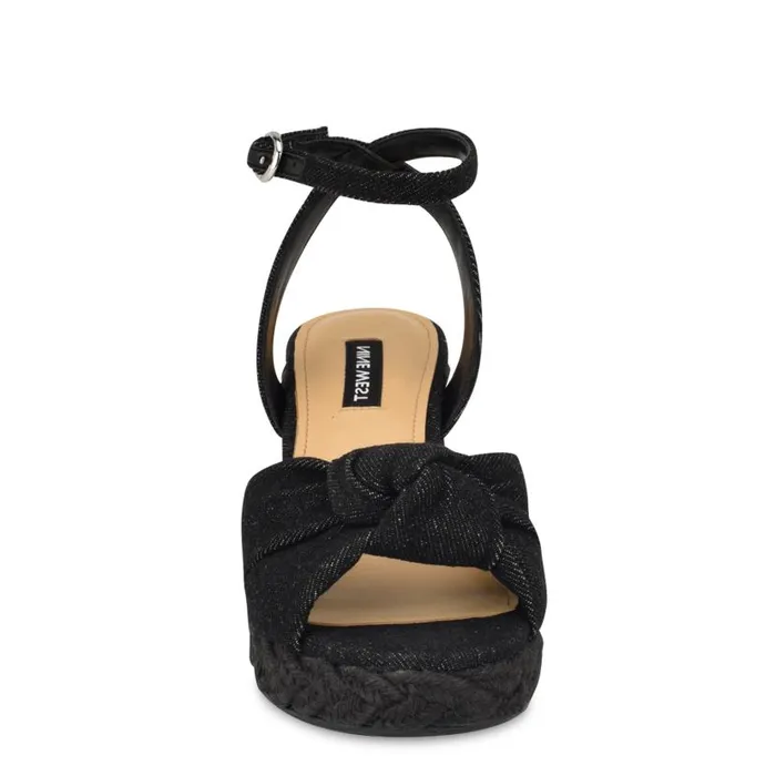 Dotime Espadrille Wedge Sandals Black Denim Women Nine West Sandals