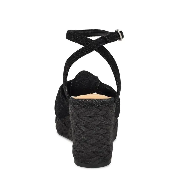 Dotime Espadrille Wedge Sandals Black Denim Women Nine West Sandals