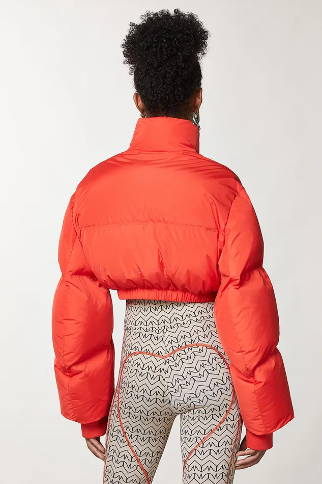 Down Jackets Women Patrizia Pepe Cropped Over Down Jacket Intense Orange