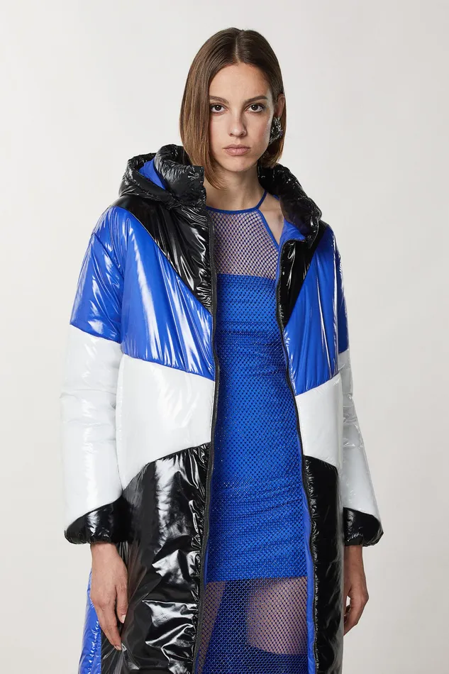 Down Jackets Women Patrizia Pepe Oversize Nylon Down Jacket Block Color