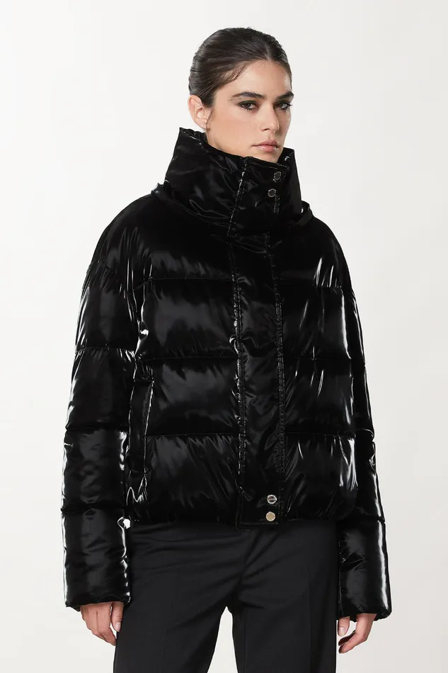 Down Jackets Women Patrizia Pepe Short Padded Down Jacket Nero