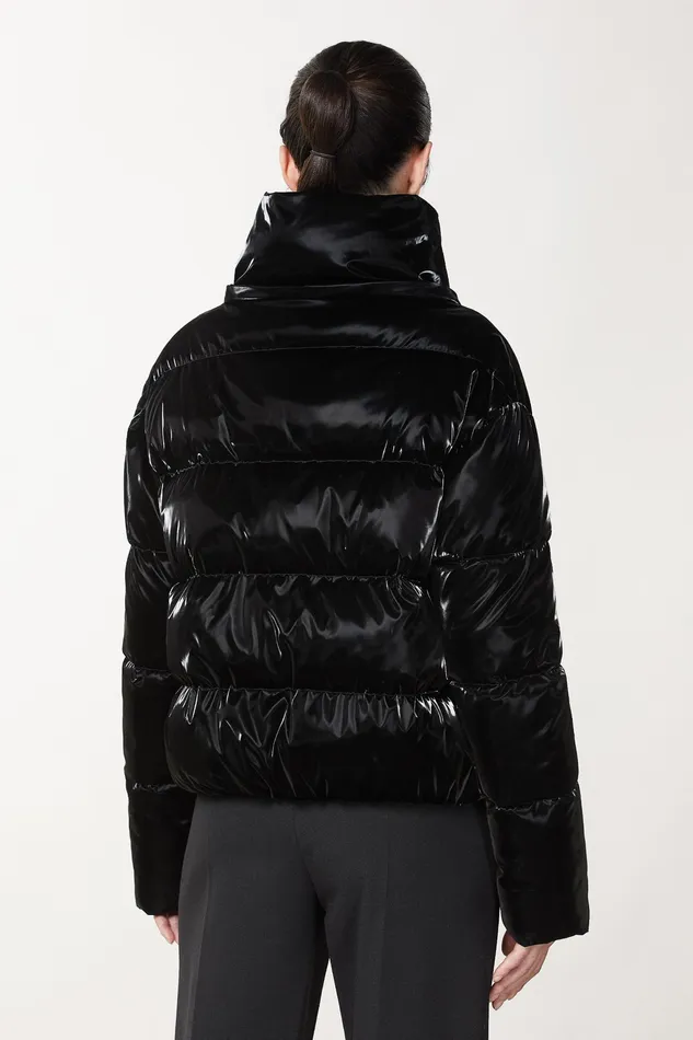 Down Jackets Women Patrizia Pepe Short Padded Down Jacket Nero