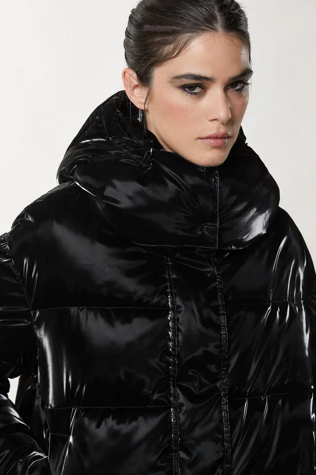 Down Jackets Women Patrizia Pepe Short Padded Down Jacket Nero