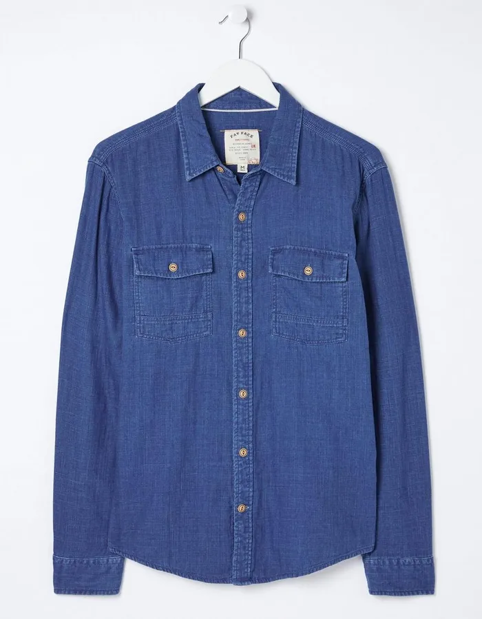 Drayton Indigo Shirt Dark Denim Blue Men FatFace Shirts
