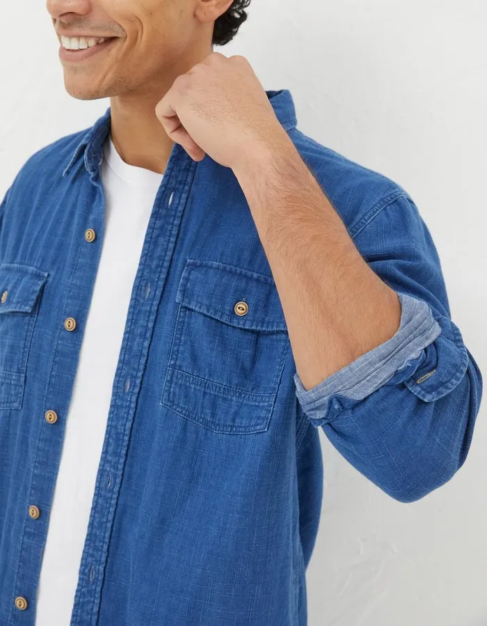 Drayton Indigo Shirt Dark Denim Blue Men FatFace Shirts