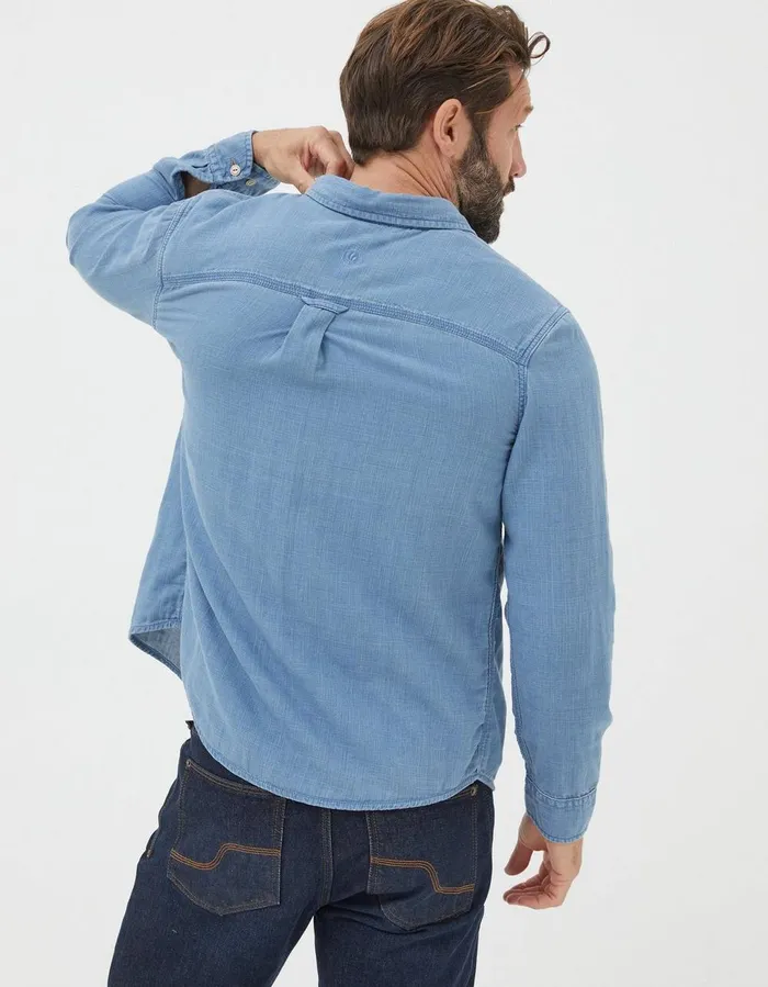 Drayton Indigo Shirt Light Denim Blue Men FatFace Shirts