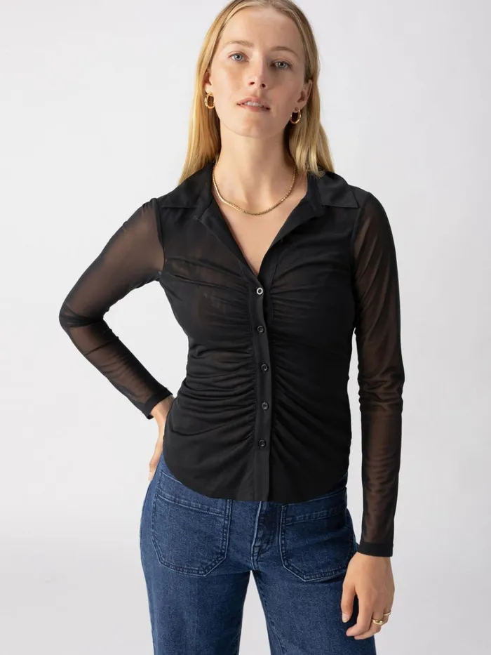 Dreamgirl Mesh Button Up Top Black Women Sanctuary Clothing Tees and Tops Dreamgirl Mesh Button Up Top Black Women Sanctuary Clothing Tees and Tops