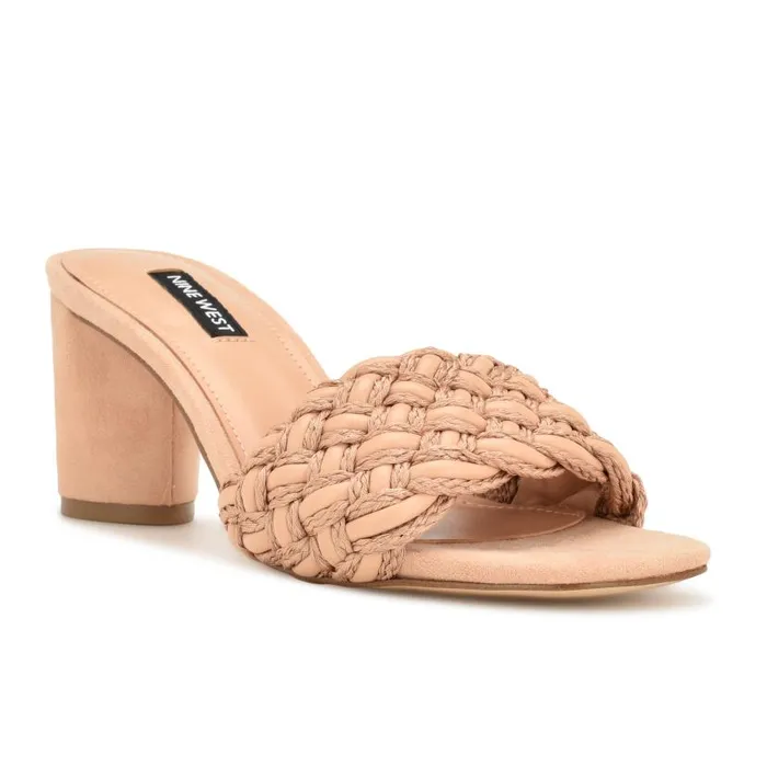 Driah Heeled Slide Sandals Dark Blush Women Nine West Heels