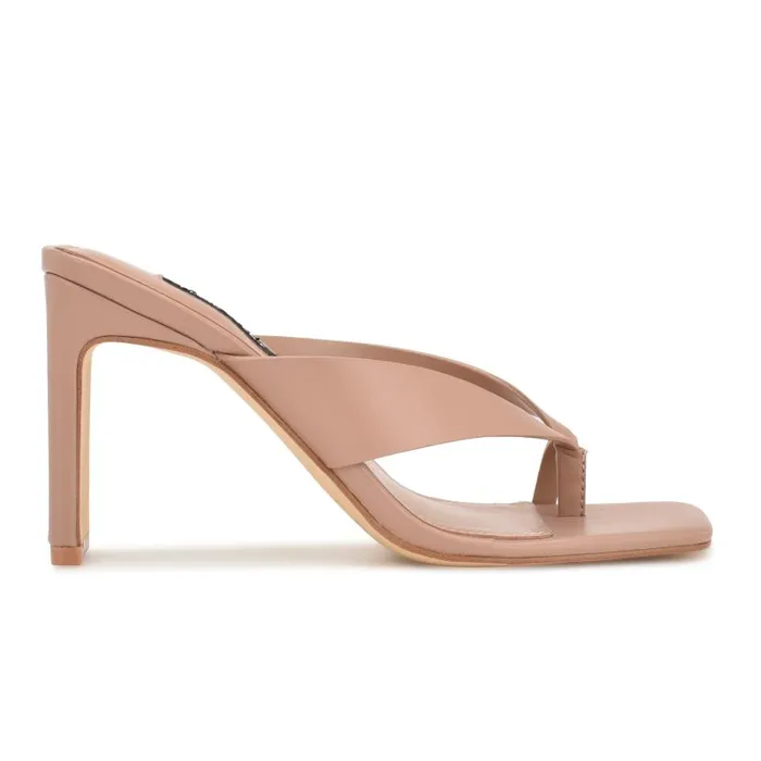 Durlife Heeled Thong Sandals Dark Blush Women Nine West Heels